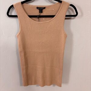 NWT St. John Tan Ribbed Tank Top Sz S